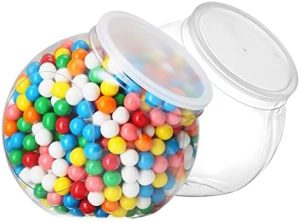 Bocaux à biscuits   | Bocaux en plastique Dilabee avec couvercles pour buffet de bonbons – Pack de 2 bocaux transparents de 96 oz pour le comptoir de cuisine, plat à bonbons pour bureau, contenants pour capsules de lessive, organisateur de rangement à domicile. Bocaux à biscuits Bocaux à biscuits