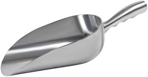 Cuillères à portionnement alimentaire commerciales   | Cuillère utilitaire en aluminium coulé – 58 Oz. – Fond rond, cuillère à glace pour usage polyvalent, avec poignée à rainure pour les doigts (58 Oz.) Cuillères à portionnement alimentaire commerciales Cuillères à portionnement alimentaire commerciales