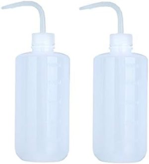 Distributeurs de nourriture   | 2 pièces de bouteilles en plastique blanc translucide de 5 ml (17,6 oz) avec conteneur de mesure gradué, embout courbé et incliné, distributeur de sauce condiment, stockage, fournitures de jardinage et de laboratoire. Distributeurs de nourriture Distributeurs de nourriture