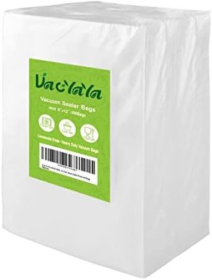 Distributeurs de sirop et de miel   | Sacs de conservation sous vide de taille quart 4Mil 200, 8 x 12 pouces, pour machine de mise sous vide et congélation des aliments. Sacs Vac Seal A Meal, sans BPA et de qualité commerciale, sacs pré-découpés sûrs pour sous vide. Distributeurs de sirop et de miel Distributeurs de sirop et de miel