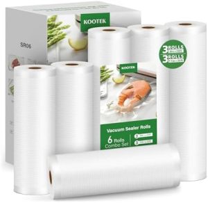 Distributeurs de sirop et de miel   | Sacs de mise sous vide pour aliments, 6 rouleaux pour un rangement alimentaire sur mesure, préparation de repas ou sous vide, 8″ x 20′ (3 rouleaux) et 11″ x 20′ (3 rouleaux) rouleaux de sacs de congélation de qualité commerciale. Distributeurs de sirop et de miel Distributeurs de sirop et de miel