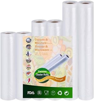 Distributeurs de sirop et de miel   | Sacs de stockage alimentaire sous vide – 2 rouleaux de 6″X10′, 2 rouleaux de 8″X10′ et 2 rouleaux de 11″X10′ pour la cuisson sous vide, le micro-ondes et le stockage au congélateur… Distributeurs de sirop et de miel Distributeurs de sirop et de miel