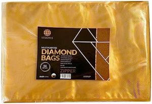 Distributeurs de sirop et de miel   | Sacs en Diamant – Sacs de Scellage Sous Vide 5Mil – 5 Sacs (15X2, Or/Transparent avec Fermeture Éclair) Distributeurs de sirop et de miel Distributeurs de sirop et de miel