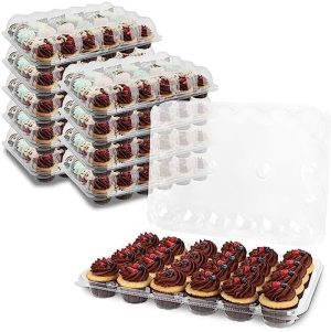 Porte-gâteaux   | Support à Cupcakes en Plastique Spec11 – Conteneurs à Cupcakes Jetables avec 24 Compartiments Standards – Ensemble de 1. Porte-gâteaux Porte-gâteaux