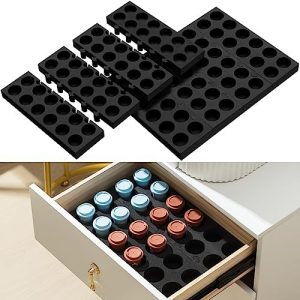 Supports pour capsules de café   | 8 Pcs Support de Capsules de Café Tiroir Organisateur Noir pour Cuisine Bureau Maison Rangement Organisation Contient 96 Capsules de Café S’adapte à la Plupart des Tailles de Tiroir 32,0 x 10,5 x 2,8 cm Supports pour capsules de café Supports pour capsules de café