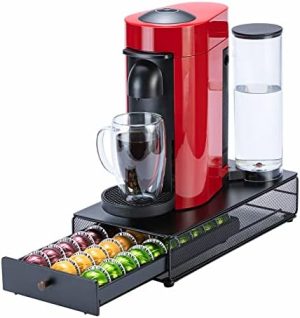 Supports pour capsules de café   | Organisateur de Capsules Nespresso, Support de Capsules Vertuo, Tiroir à Capsules de Café, Design de Bar à Café en Métal Noir (Capacité de 30 Capsules) Supports pour capsules de café Supports pour capsules de café