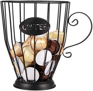 Supports pour capsules de café   | Porte-capsules en métal pour café, panier à capsules K de grande capacité pour capsules Nespresso, décoration de comptoir de café, panier à fruits en acier inoxydable pour cuisine. Supports pour capsules de café Supports pour capsules de café