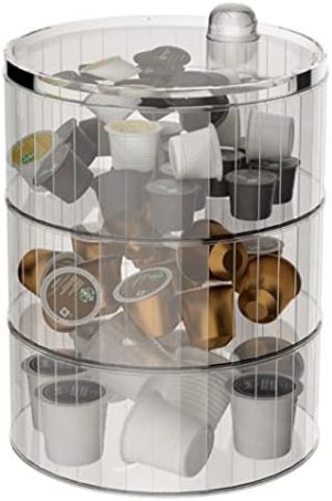 Supports pour capsules de café   | Support à capsules de café 3 niveaux en plastique transparent pour K Cup – Idéal pour votre bar à café Supports pour capsules de café Supports pour capsules de café