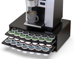 Supports pour capsules de café   | Support de capsules de café compatible avec 70 capsules K-Cup, tiroirs à capsules à 2 niveaux (noir) Supports pour capsules de café Supports pour capsules de café