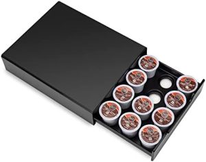 Supports pour capsules de café   | Support de capsules K-Cup, tiroir de rangement pour capsules de café Nespresso et Dolce Gusto, organisateur de capacité 20 capsules, noir Supports pour capsules de café Supports pour capsules de café