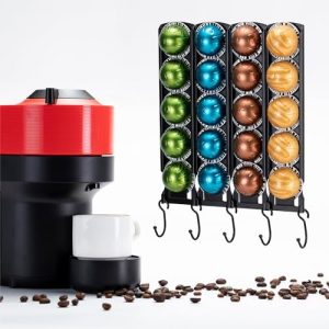 Supports pour capsules de café   | Support de capsules Nespresso pour organisateur de capsules de café à fixer au mur sous l’armoire (20 capsules) Supports pour capsules de café Supports pour capsules de café