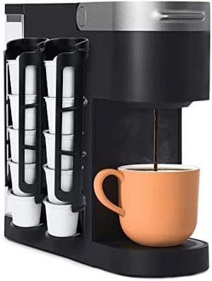 Supports pour capsules de café   | Support de dosette K Cup pour café Keurig K-Cup, organisateur de rangement latéral, parfait pour les petits comptoirs (noir, pack de 2 pour 10 K Cups) Supports pour capsules de café Supports pour capsules de café