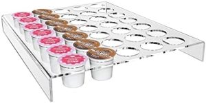 Supports pour capsules de café   | Support de dosettes K Cup pour 35 dosettes, plateau organisateur en acrylique transparent pour le rangement dans le tiroir ou sur le comptoir, idéal pour le bureau et la cuisine. Supports pour capsules de café Supports pour capsules de café