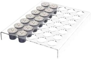 Supports pour capsules de café   | Support de K Cup, Organisateur de dosettes de café en acrylique transparent pour 35 K-Cups, Plateau de rangement pour dosettes de café, rangement sur le comptoir ou dans le tiroir pour bureau, maison ou cuisine. Supports pour capsules de café Supports pour capsules de café