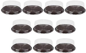 Transporteurs de gâteaux   | 10Pack Contenants à Gâteau en Plastique Jetables avec Couvercles, Transporteurs de Gâteaux Ronds, Support Transparent pour Gâteau avec Couvercle, 24 x 24 x 8 cm Transporteurs de gâteaux Transporteurs de gâteaux