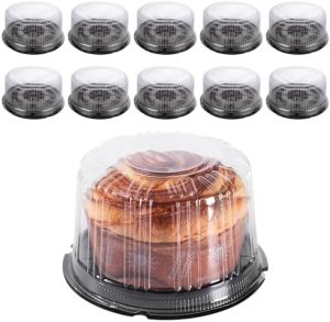 Transporteurs de gâteaux   | 1Pack Contenants à Gâteau en Plastique Jetables de 1″ avec Couvercles Dômes, Transporteurs de Gâteaux Ronds, Contenants de Présentation de Gâteaux Clairs pour Transport, Fête, Transport Transporteurs de gâteaux Transporteurs de gâteaux