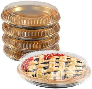 Transporteurs de gâteaux   | 5 Pcs Transporteur de Tarte Jetable avec Couvercle Transparent Conteneur Rond pour Gâteaux, Cupcakes, Tartes, Tranches de Gâteau, Bonbons, Pizzas, Salades, Préparation de Repas (30 cm) Transporteurs de gâteaux Transporteurs de gâteaux