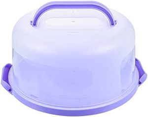 Transporteurs de gâteaux   | Boîte à gâteaux en plastique, porte-gâteaux rond portable, assiette à gâteau avec poignée, couvercle à tarte, dôme, plateau de service pour desserts, contenant alimentaire pour gâteaux, tartes, steaks, pizzas, desserts, support à gâteaux violet. Transporteurs de gâteaux Transporteurs de gâteaux