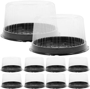 Transporteurs de gâteaux   | Couvercles de gâteau en plastique 10 pièces, transporteur de gâteau, garde-gâteau avec couvercle, transporteur de cupcake, boîte à gâteau avec dômes et plateaux à gâteau pour le transport, conteneur à gâteau de 6 pouces. Transporteurs de gâteaux Transporteurs de gâteaux