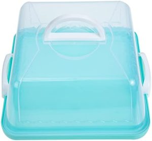 Transporteurs de gâteaux   | Lifkome Boîte de Transport pour Gâteau, Conteneur de Rangement Portable, Protecteur de Gâteau avec Poignée, Garde-Gâteau Transparent Carré pour Transport et Emballage, Bleu Ciel Transporteurs de gâteaux Transporteurs de gâteaux