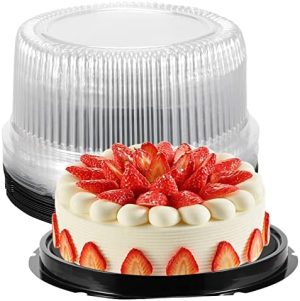 Transporteurs de gâteaux   | Pack de 15 Contenants à Gâteau en Plastique Jetables de 10 Pouces, Transporteur de Gâteau Jetable avec Couvercle Dôme Transparent, Support à Gâteau Transparent Jetable pour le Transport, le Stockage et l’Affichage Transporteurs de gâteaux Transporteurs de gâteaux