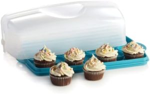 Transporteurs de gâteaux   | Plateau à Gâteau Rectangulaire de Marque – Lavable au Lave-Vaisselle & Sans BPA – Récipient à Gâteau Réversible avec Couvercle – Peut Contenir Jusqu’à 18 Cupcakes ou un Gâteau de 9 x 13 pouces Transporteurs de gâteaux Transporteurs de gâteaux