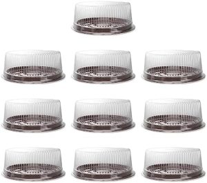 Transporteurs de gâteaux   | Support de Gâteau de Lune 10 Pièces Réutilisables Ronds Boîtes à Gâteau de 8 Pouces Transparentes Étuis à Pâtisseries Boîtes Claires pour Gâteau de Lune Mini Conteneur à Cupcake Transporteurs de gâteaux Transporteurs de gâteaux