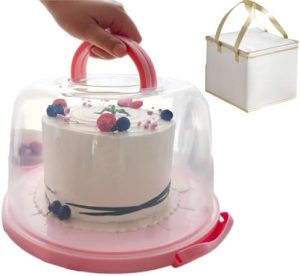 Transporteurs de gâteaux   | Transporteur de Gâteau 10 Pouces, Transporteur de Gâteau Rond avec Dôme, Transporteur de Gâteau Haut avec Sac, Conteneur à Gâteau Portable, Support à Gâteau, Transporteur de Tarte, Conteneur de Stockage de Gâteau pour Transport. Transporteurs de gâteaux Transporteurs de gâteaux