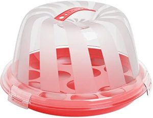 Transporteurs de gâteaux   | Transporteur de Gâteau Cupcake avec Couvercle et Poignée | Conteneur Rond de Gâteau de 9″ avec Couvercle Dôme | Transporteur de Tarte en Plastique pour le Stockage de Gâteau | Transport Facile pour Plat de Gâteau Bunt Transporteurs de gâteaux Transporteurs de gâteaux