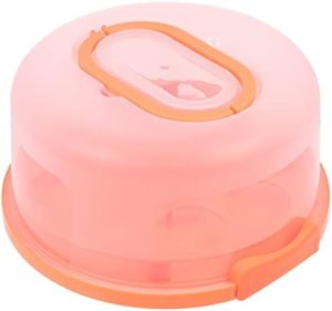 Transporteurs de gâteaux   | Transporteur de Gâteau Rond avec Couvercle et Poignée, Conteneur à Gâteau avec Couvercle pour Transporter Facilement Gâteaux, Tartes, Cupcakes, Support à Gâteau Portable avec Plateau Compartiment pour Gâteau de 10 Pouces, Orange Transporteurs de gâteaux Transporteurs de gâteaux