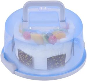 Transporteurs de gâteaux   | Transporteur de Gâteau Rond avec Couvercle et Poignée, Support Portable pour Cupcakes, S’adapte aux Gâteaux de 10 Pouces, Support de Gâteau Dessert, Conteneur de Transport en Plastique pour Gâteaux, Tartes et Biscuits Transporteurs de gâteaux Transporteurs de gâteaux