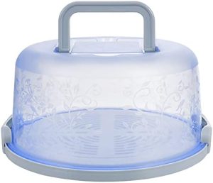 Transporteurs de gâteaux   | Transporteur de Gâteau Rond avec Poignée et Couvercles Dôme, Transporteur de Dessert, Support Pratique pour Cupcakes, Plateau en Plastique Transparent pour Gâteau et Tarte, Boîte à Gâteau, Plateau de Service (Bleu) Transporteurs de gâteaux Transporteurs de gâteaux