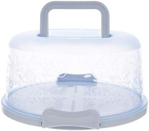 Transporteurs de gâteaux   | Transporteur de Gâteau Rond en Plastique avec Couvercle et Poignée – Support de Gâteau – Conteneur à Pain – Récipient à Dessert – Sauvegarde de Tarte – Conteneur de Transport de Gâteau – Fournitures de Gâteau – Bleu Transporteurs de gâteaux Transporteurs de gâteaux