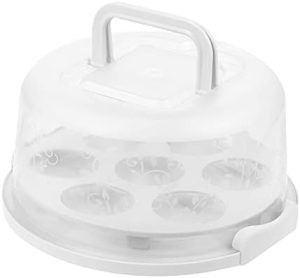 Transporteurs de gâteaux   | Transporteur de Gâteaux avec Poignée, Garde-Gâteau Transparent avec Couvercle, Contenants de Transport pour Gâteaux, Tartes ou Autres Desserts, Convient aux Gâteaux jusqu’à 20 cm (Blanc) Transporteurs de gâteaux Transporteurs de gâteaux