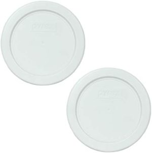 Conteneurs alimentaires   | Couvercle de remplacement rond en plastique blanc pour stockage alimentaire 7202-Pc, fabriqué aux États-Unis – Pack de 2 Conteneurs alimentaires Conteneurs alimentaires