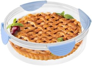 Porte-gâteaux   | Conteneur de stockage alimentaire de 11 pouces avec couvercle – Boîtes à tarte transparentes en plastique, conteneurs de stockage alimentaire pour 9~1 pouces de gâteaux, tartes et pâtisseries (Bleu, 1 pièce) Porte-gâteaux Porte-gâteaux