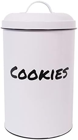 Bocaux à biscuits   | Bocal à biscuits vintage blanc hermétique pour le stockage des aliments avec couvercle pour cookies, biscuits, douceurs cuites, collations – Idée cadeau pour un emménagement, un anniversaire, un mariage, Noël. Bocaux à biscuits Bocaux à biscuits