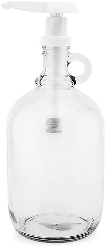 Distributeurs de nourriture   | Bouteille Distributrice en Verre de 1,89 L avec Pompe Cornucopia, Pichet de 64 Onces pour Sauces, Sirop, Savons et Plus – Transparent, Blanc Distributeurs de nourriture Distributeurs de nourriture