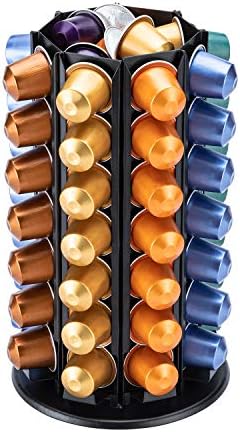 Supports pour capsules de café   | Support de capsules pour Nespresso Original pour 56 capsules Nespresso Original avec rangement central supplémentaire pour capsules (carrousel – 80+ capsules) Supports pour capsules de café Supports pour capsules de café